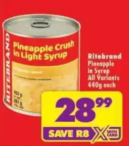 Shoprite Ritebrand Pineapple in Syrup offer