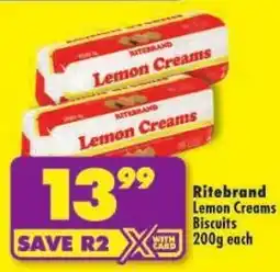 Shoprite Ritebrand Lemon Creams Biscuits offer