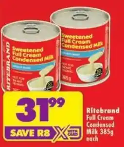 Shoprite Ritebrand Sweetened Full Cream Condensed Milk offer