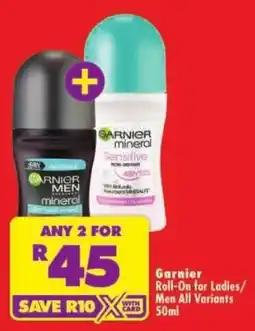 Shoprite Garnier Roll-On for Ladies/Men All Variants offer