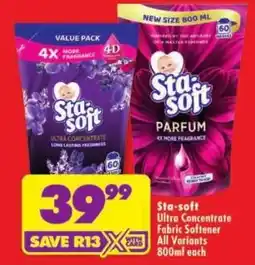 Shoprite Sta-soft Ultra Concentrate Fabric Softener offer