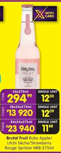 Shoprite Brutal Fruit Ruby Apple/Litchi Sèche/Strawberry Rouge Spritzer offer