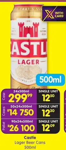 Shoprite Castle Lager Beer Cans offer