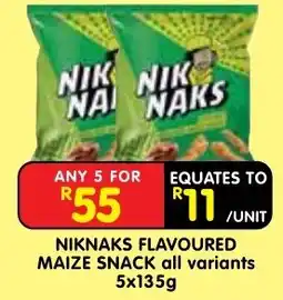 Shoprite NIKNAKS FLAVOURED MAIZE SNACK offer