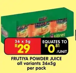 Shoprite Frutiya Powder Juice offer