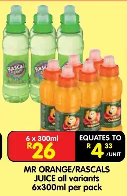 Shoprite MR ORANGE/RASCALS JUICE offer