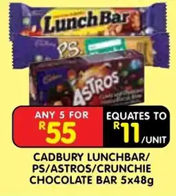 Shoprite Cadbury Lunchbar/PS/Astros/Crunchie Chocolate Bar offer