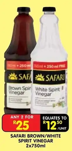 Shoprite SAFARI Brown/White Spirit Vinegar offer