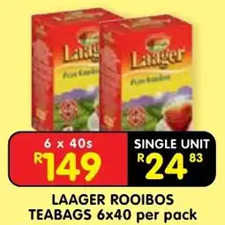 Shoprite Laager rooibos teabags offer