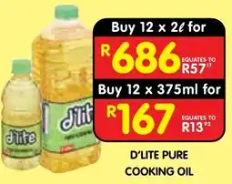 Shoprite D'lite pure cooking oil offer