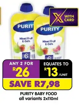 Shoprite Purity Baby Food offer
