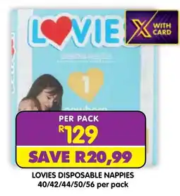 Shoprite Lovies Disposable Nappies offer