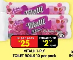 Shoprite Vitalli 1-Ply Toilet Rolls offer
