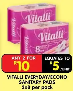 Shoprite Vitalli Everyday/Econo Sanitary Pads offer