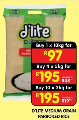 Shoprite D'LITE MEDIUM GRAIN PARBOILED RICE offer