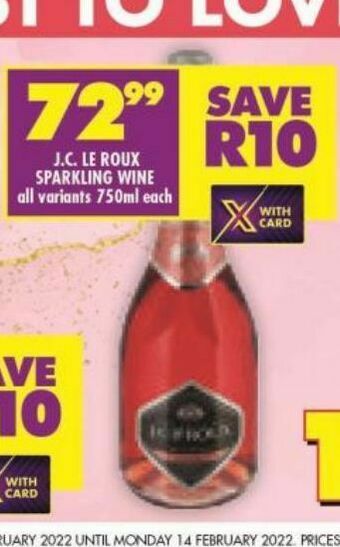 Shoprite J.c. le roux sparkling wine offer