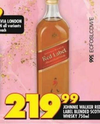 Shoprite Johnnie walker red label whiskey offer