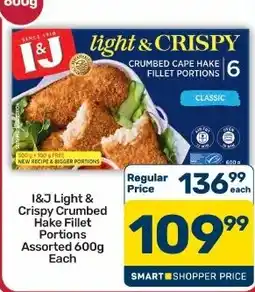 Pick n Pay Hypermarket I&J Light & Crispy Crumbed Hake Fillet Portions Assorted offer