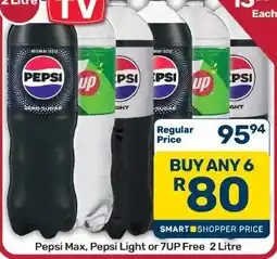 Pick n Pay Hypermarket Pepsi Max, Pepsi Light or 7UP Free 2 Litre offer