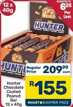 Pick n Pay Hypermarket Hunter Chocolate Coated Peanut Bar offer