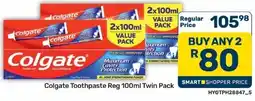 Pick n Pay Hypermarket Colgate Toothpaste Reg 100ml Twin Pack offer