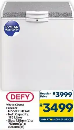 Pick n Pay Hypermarket DEFY White Chest Freezer offer