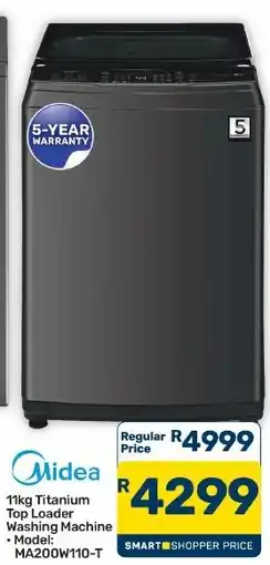Pick n Pay Hypermarket Midea 11kg Titanium Top Loader Washing Machine offer