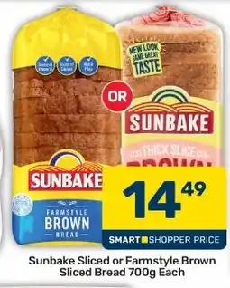 Pick n Pay Hypermarket Sunbake Sliced or Farmstyle Brown Sliced Bread offer