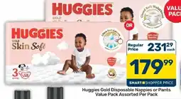 Pick n Pay Hypermarket Huggies Gold Skin Soft Disposable Nappies or Pants Assorted offer