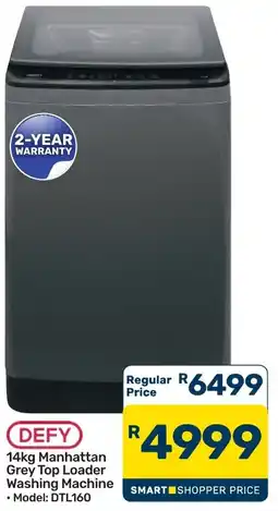 Pick n Pay Hypermarket DEFY 14kg Manhattan Grey Top Loader Washing Machine offer