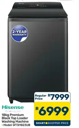 Pick n Pay Hypermarket Hisense 18kg Premium Black Top Loader Washing Machine offer
