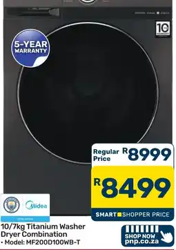 Pick n Pay Hypermarket Midea 10/7kg Titanium Washer Dryer Combination offer