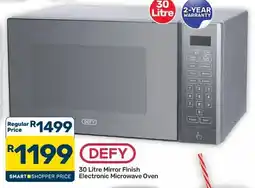 Pick n Pay Hypermarket DEFY 30 Litre Mirror Finish Electronic Microwave Oven offer