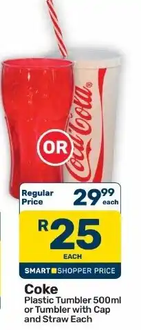 Pick n Pay Hypermarket Coke Plastic Tumbler 500ml offer
