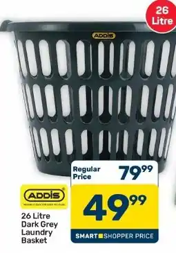 Pick n Pay Hypermarket ADDIS 26 Litre Dark Grey Laundry Basket offer