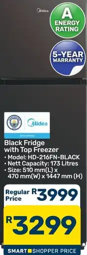 Pick n Pay Hypermarket Black Fridge with Top Freezer offer