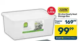 Pick n Pay Hypermarket ADDIS 15 Litre Clearly Neat Storage Box offer