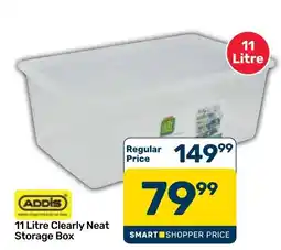 Pick n Pay Hypermarket ADDIS 11 Litre Clearly Neat Storage Box offer