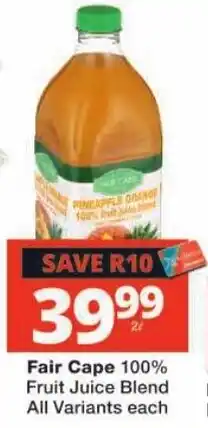 Checkers Fair Cape 100% Fruit Juice Blend offer