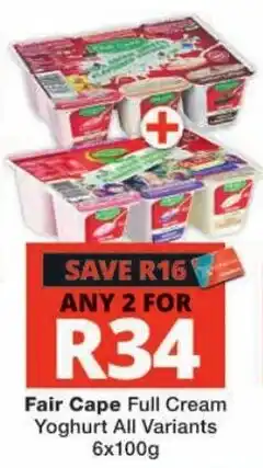 Checkers Fair Cape Full Cream Yoghurt offer