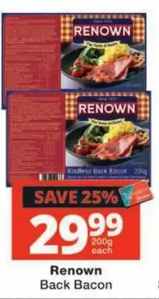 Checkers Renown Back Bacon offer