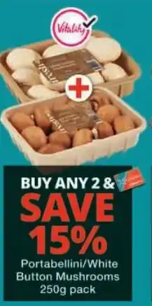 Checkers Vitality Portabellini/White Button Mushrooms offer
