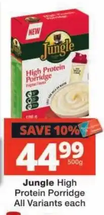 Checkers Jungle High Protein Porridge offer