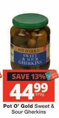 Checkers Pot O' Gold Sweet & Sour Gherkins offer