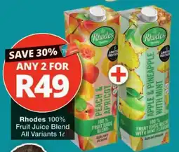 Checkers Rhodes 100% Fruit Juice Blend offer