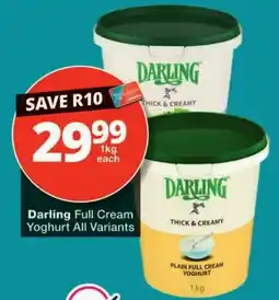 Checkers Darling Full Cream Yoghurt offer