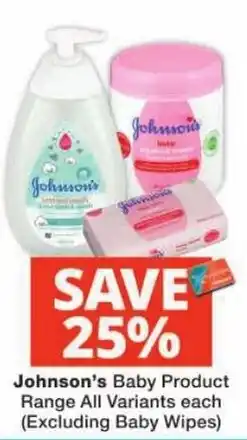 Checkers Johnson's Baby Product Range offer