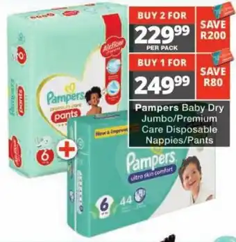 Pampers Baby Dry Jumbo/Premium Care Disposable Nappies/Pants