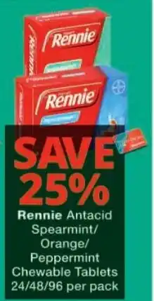 Checkers Rennie Antacid Chewable Tablets offer