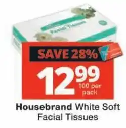 Checkers Housebrand White Soft Facial Tissues offer